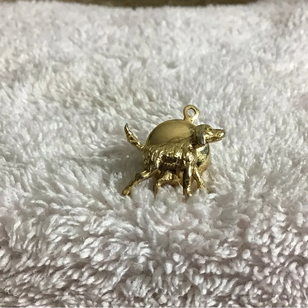 Gold Dog Charm Pendant for Small Pets